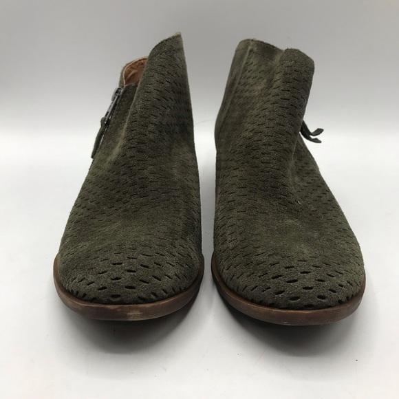 Lucky Brand Green Suede Booties Size 8M - Picture 6 of 9
